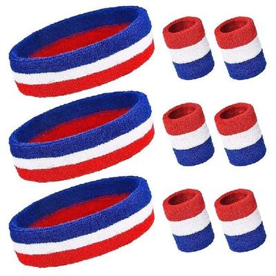 Striped Sweatbands Set,Including Sports Headbands and