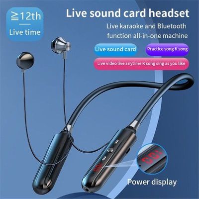Bluetooth Sound Card Headphones Magnetic Neckband Earphone