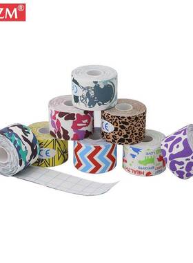 Elastic Printing Colourful Sports Muscle Tape 5cm 5m Cotton