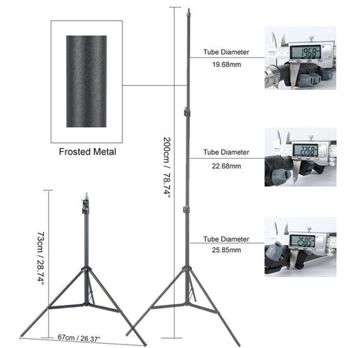 Heavy Duty Metal 2m Light Stand Max Load to 5KG Tripod for P