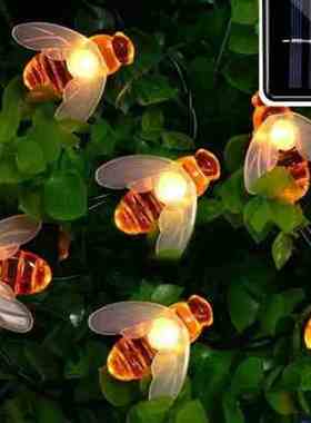 Bee Shape Solar Light 20Led 50led Outdoor Garden Fence Court