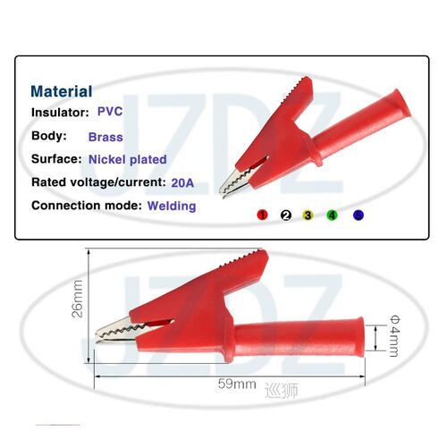 10pcs Crocodile Alligator Clips Safety Test folders For 4mm