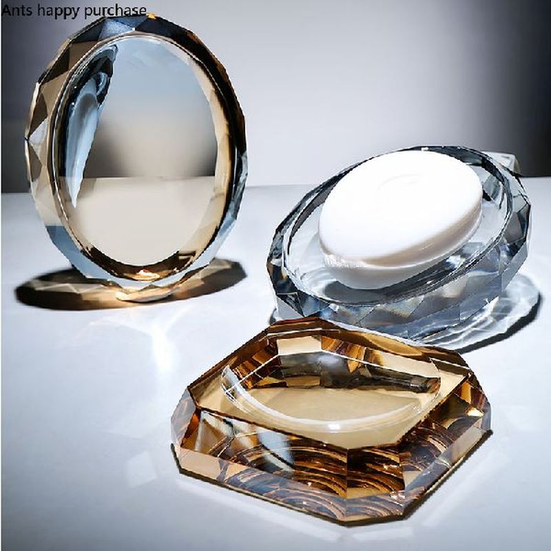Transparent Glass Soap Box Crystal Soap Dish Soap Holder