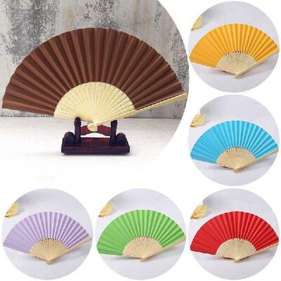 Hot 7 Inch Folding Paper Fan Pattern Folding Dance Wedding
