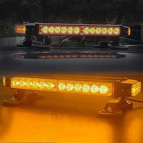LED Strobe Light Bar Double Side Amber Emergency Hazard Warn