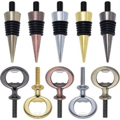 5Pcs Metal Wine Stopper and 5 Pcs Stainless Steel Bottle