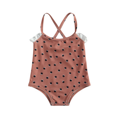 Kids Baby Girl Swimwear Polka Dot One-piece Swimsuit Summer