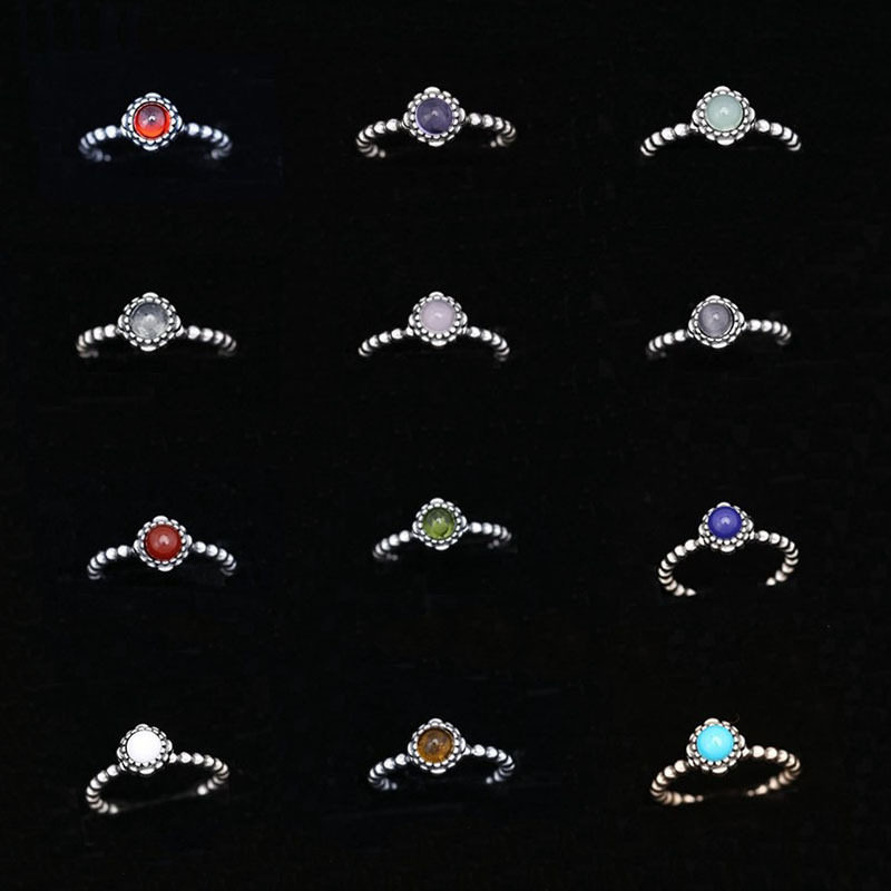 birthday blooms ring march december stone stackable bubble r