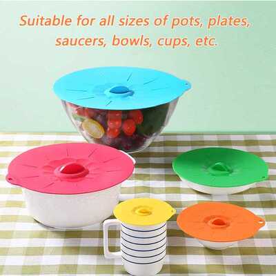 5pcs/Set Silicone Microwave Bowl Cover Cooking Pot Pan Lid C
