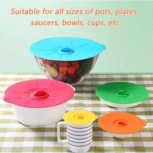 5pcs/Set Silicone Microwave Bowl Cover Cooking Pot Pan Lid C