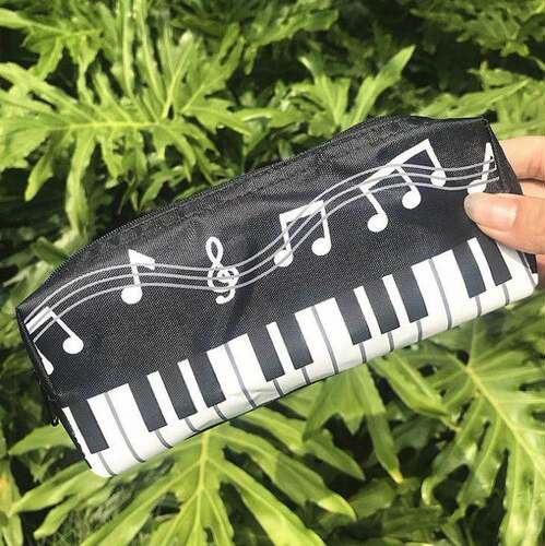 1 Pcs Creative Music Notes Piano Keyboard Pencil Case Large
