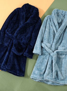 Autumn Winter Kids Sleepwear Robe 2022 Flannel Warm Bathrobe