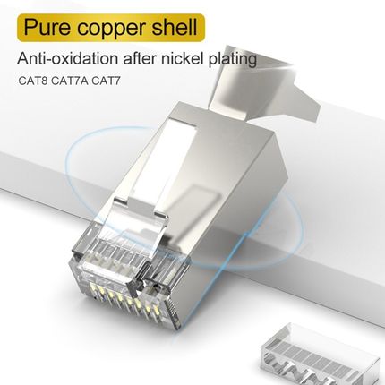 CAT8 CAT7 rj45 connector 50U CAT6A ends ethernet cable plug