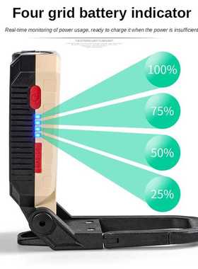 Usb Rechargeable Work Light Built-in Battery Flashlight Powe