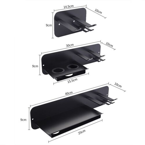 LIUYUE Hairdryer Shelf Black Aluminum Hairdryer Storage Rack