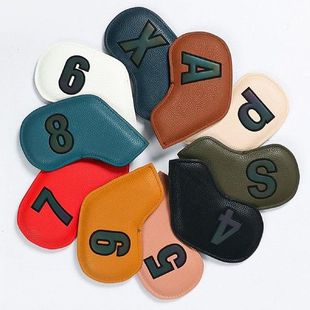 10x PU Leather Golf Iron Headcovers Anti Scratch Equipment