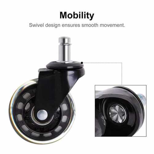 5pcs 3” Heavy Duty Office Chair Caster Wheels Swivel W