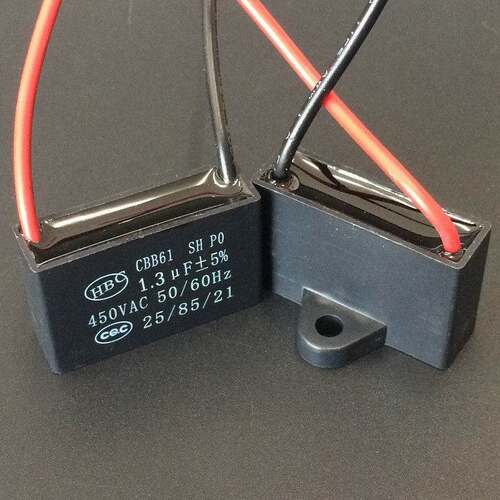 CBB61 450V 1uF~6uF Terminal Ceiling Fan Motor Running Rectan