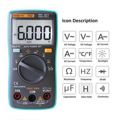 Digital Multimeter RM102 101 RICHMETERS 409B Multimetro DC A