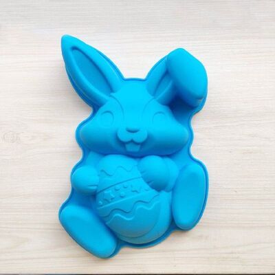 Home non-stick 3D Easter bunny shape cake mold Flexible