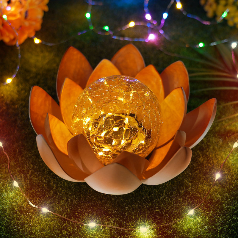 Solar Powered Led Flower Light Artificial Flower Floating 家居饰品 装饰摆件 原图主图