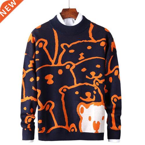 Men's Sweater Autumn Winter Anime Pattern Slim Sweat