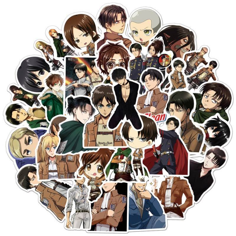 10/40/50Pcs Attack on Titan Cartoon Diy Stickers Decoration