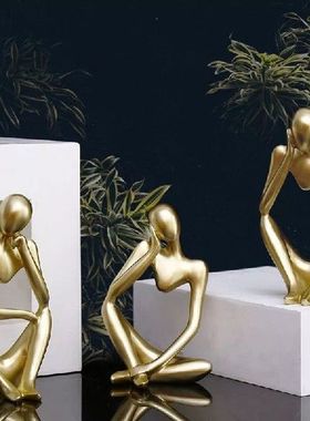 Patung Pemikir Abstrak Desktop Kreatif Dekorasi DIY Patung