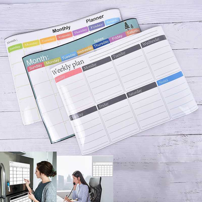 Magnetic Weekly Planner Fridge Board - Notice Memo Meal Whit