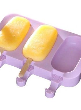 3 Cell Big Size Silicone Ice Cream Mold Popsicle Molds DIY
