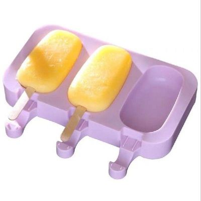 3 Cell Big Size Silicone Ice Cream Mold Popsicle Molds DIY