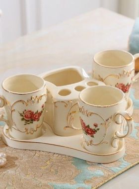 5pcs Porcelain Bathroom Set European Bathroom Ceramic