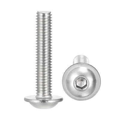 Uxcell M5x25mm 304 Stainless Steel Flanged Button Head