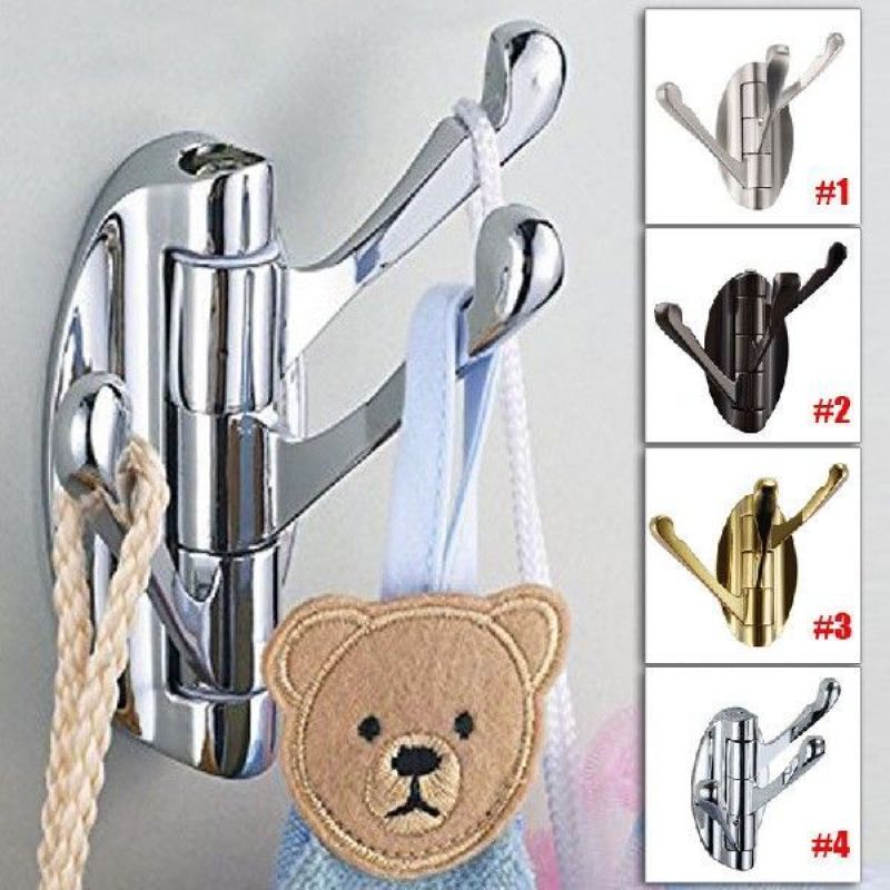3 Hooks Rotating Hook Creative Adhesive Hook Bathroom