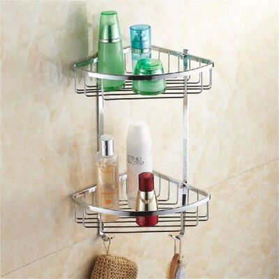 Rak Kamar Mandi Krom Lapisan Ganda Dipasang Di Dinding