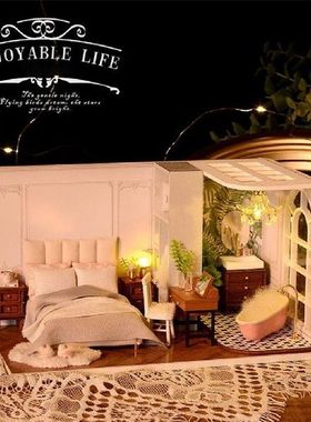 Creative Wooden Miniature Doll House Model Assemble Kit