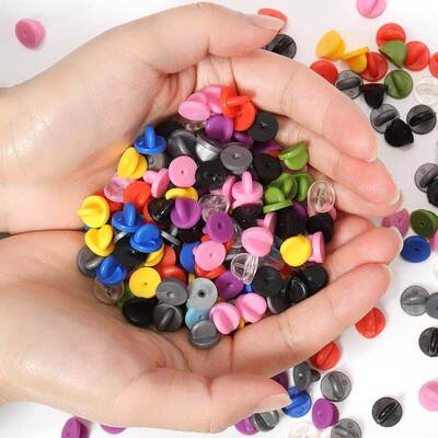 50pcs Metal/ Rubber Pins Back Brooch Buckle Button Clasps N
