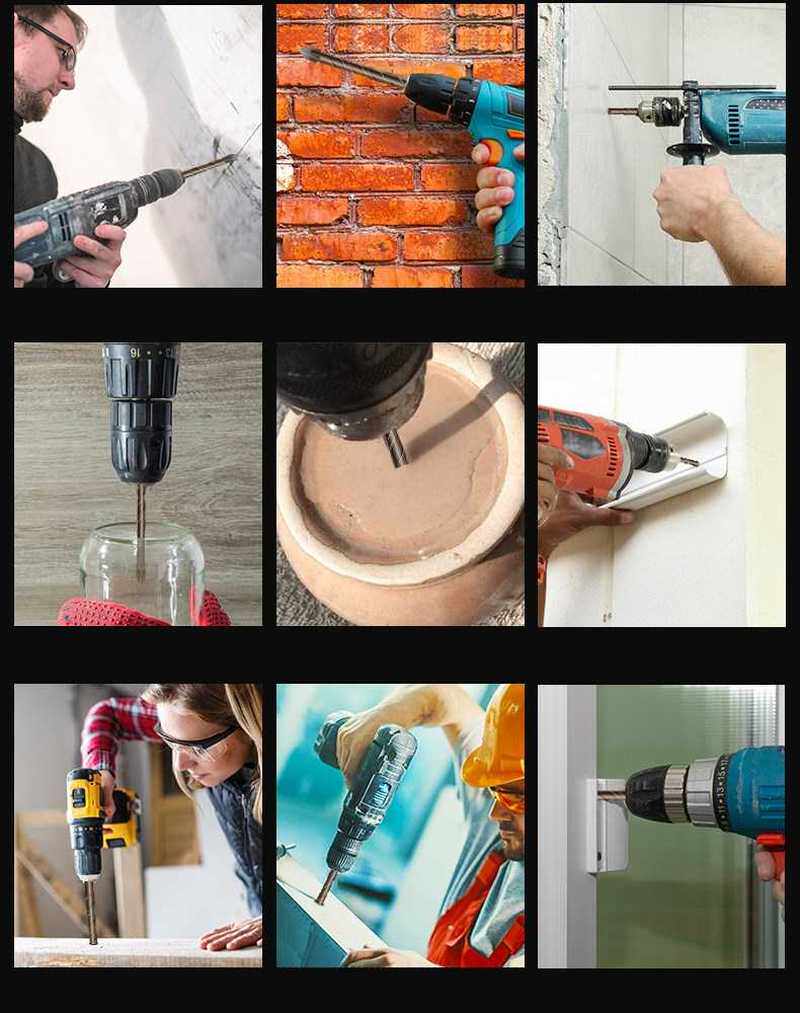 5pcs cross hex tile bits glass ceramic concrete hole opener