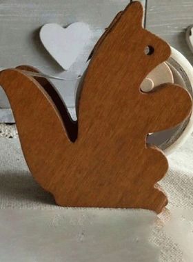 1pcs Creative Wood Squirrels Shaped Tape Dispenser Album