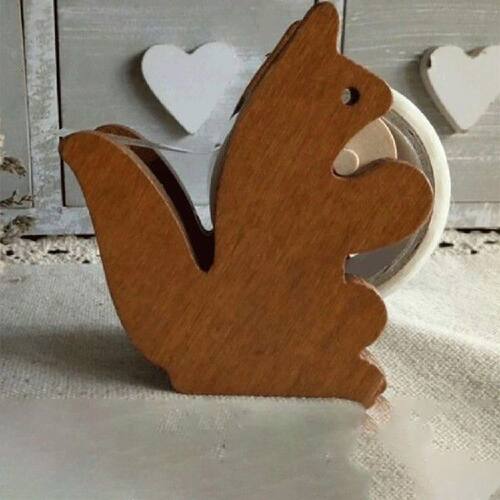 1pcs Creative Wood Squirrels Shaped Tape Dispenser Album