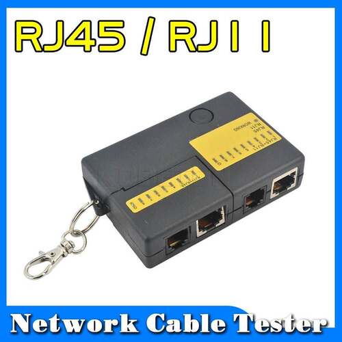 New Mini RJ45 RJ11 Cat5 Network LAN Cable Tester with KeyCh