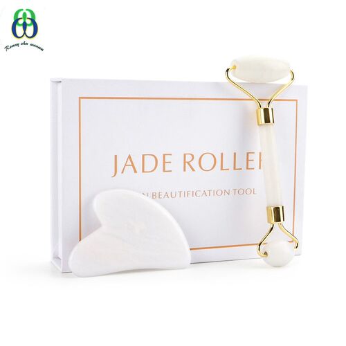 White Jade Face Massage Roll Gouache Scraper Guasha Masseur