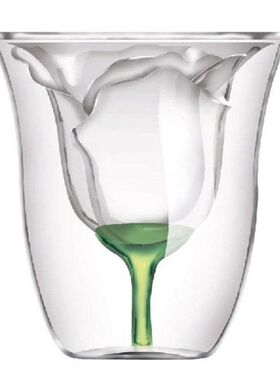 Rose Shape Double Wall Bilayer Wine Glass Cocktail Flip