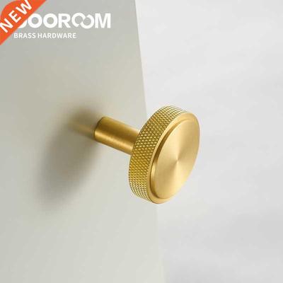 Brass Knurling Furniture Handles Long Round Modern Pulls Cu