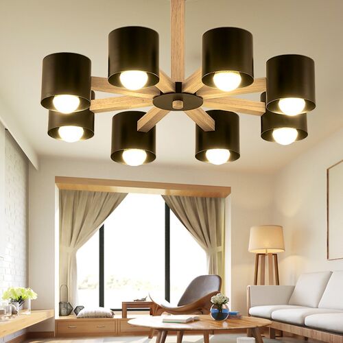Modern E27 Hanging Lamp Chandelier Lighting Wooden Hanging L