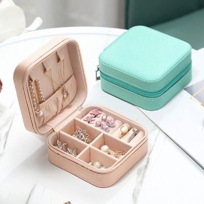 Portable Jewelry Storage Box Earrings Necklace Ring Holder