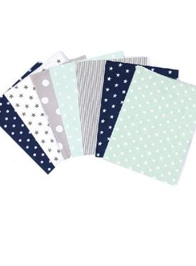 7pcs Gray Floral Printed Cotton Fabric DIY Tissue Patchwork