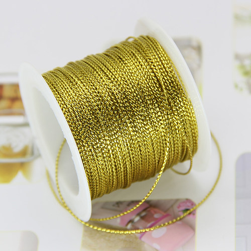 20M 1Mm Red Gold Cord Thread String Ribbon Line For