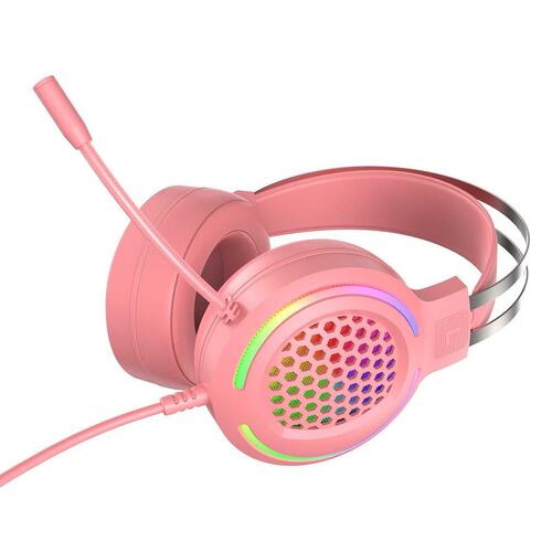 Pink Headphones Gaming Headset With Microphone Professional
