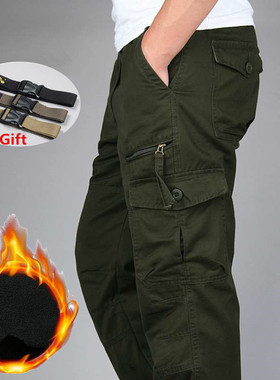 Men's Winter Warm Thick Pants Double Layer Fleece Mi